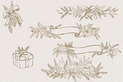Victorian Line Art Christmas Set, a Decorative Illustration by AlenaVlasko stock Market (Thumbnail 4 of 13)