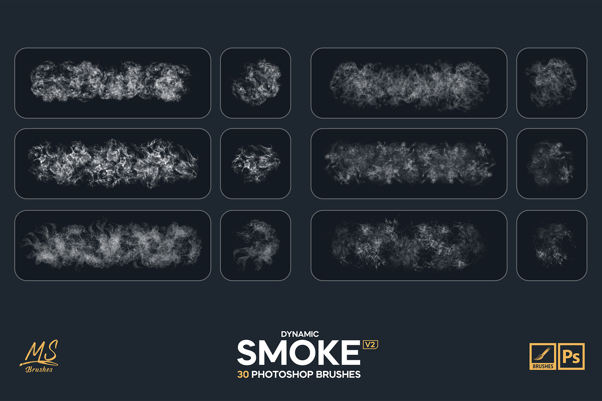 Smoke Photoshop Brushes v2, a Brush Add-On by Mohamed Saber (Photo 5 of 7)