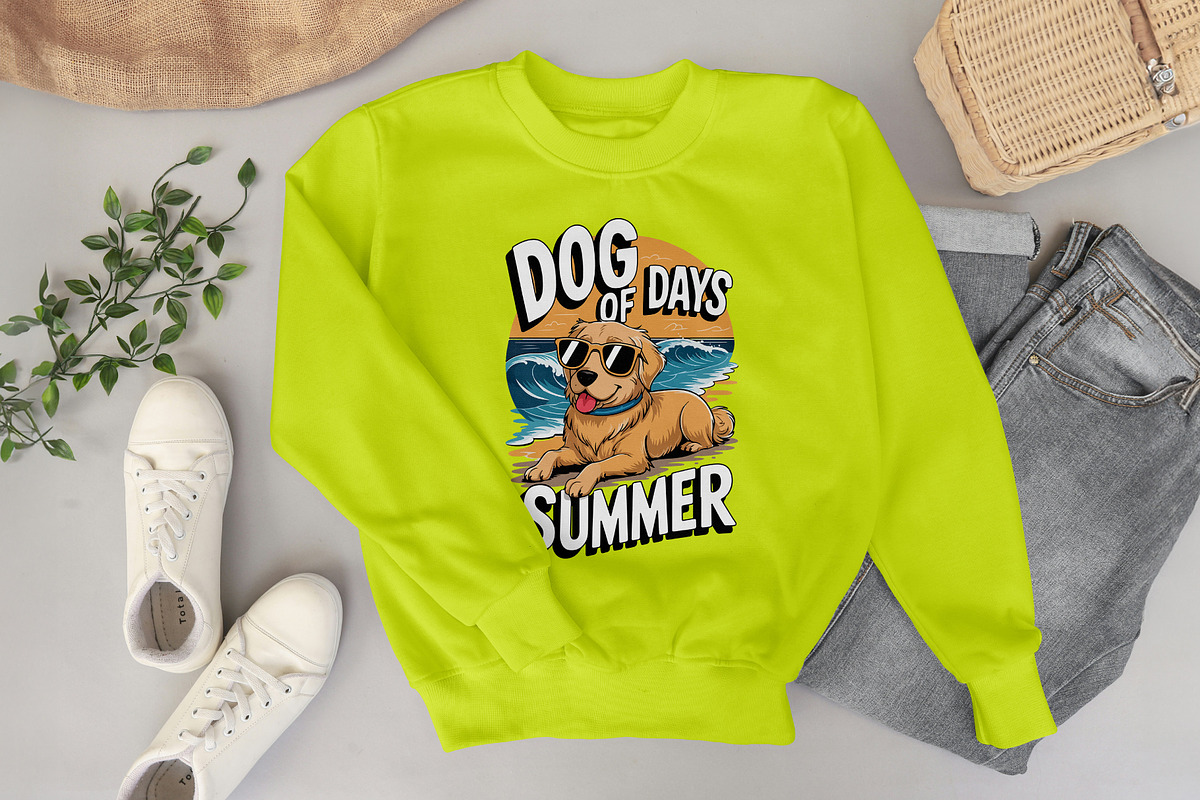 Summer Dog Digital Shirt Design, a Graphic by Vector Portal (Photo 4 of 5)