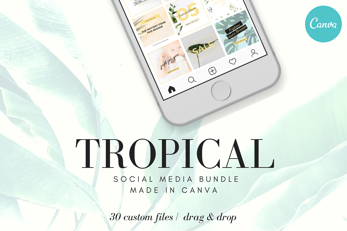 Tropical Social Media Bundle, a Social Media Template by Sales Shop (Photo 1 of 3)