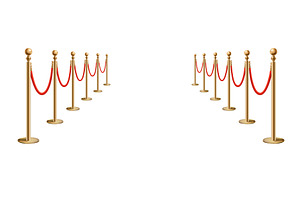Barriers with red rope line. VIP, an Illustration by the8monkey