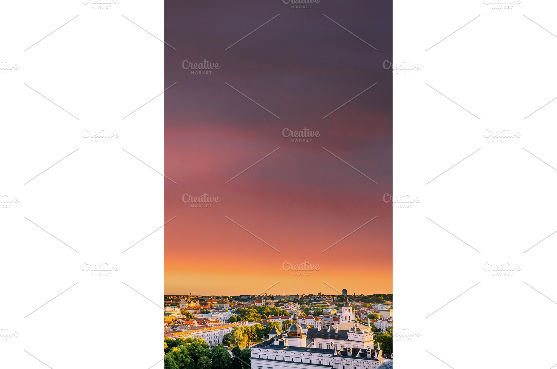 Sunset Sunrise Cityscape Of Vilnius, an Architecture Photo by Our Amazing World