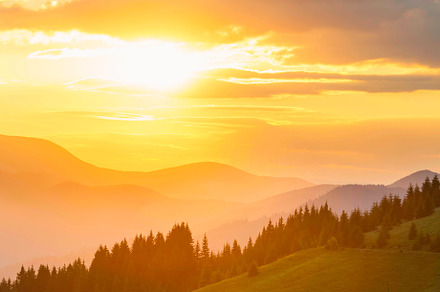 Sunset in mountains, a Nature Photo by Vapi