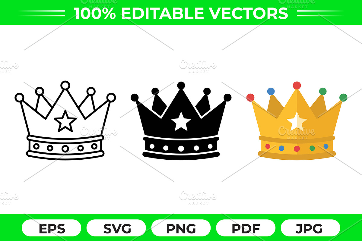 Royal Crown Vector Trio Pack, an Object Graphic by Artonix (Photo 1 of 3)
