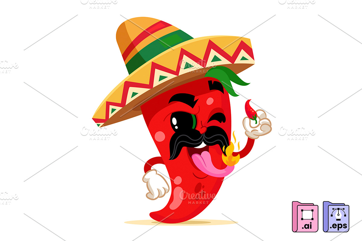 Cartoon Chilli Pepper Character, a Food Illustration by MISS CHATZ (Photo 1 of 3)