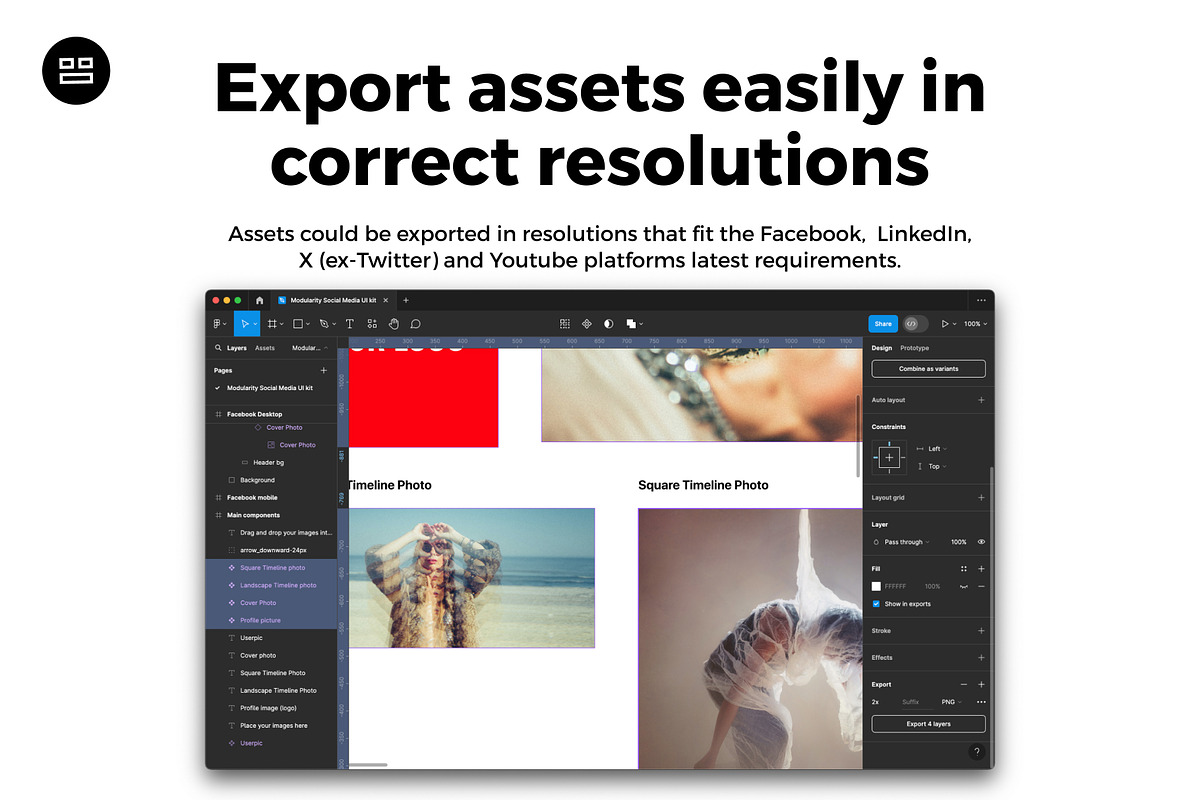 2024 Social Media UI Kit for Figma, a Social Media Template by Modularity Design (Photo 4 of 8)