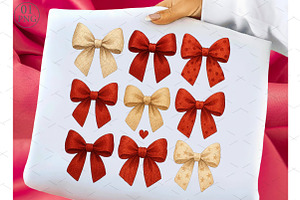 Valentine Coquette Bows PNG Design, an Illustration by Libby Wishes