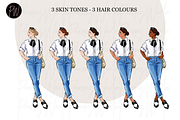 Fashion Girl 61 Watercolor Clipart, a Person Illustration by Parinaz Wadia Design (Thumbnail 3 of 15)