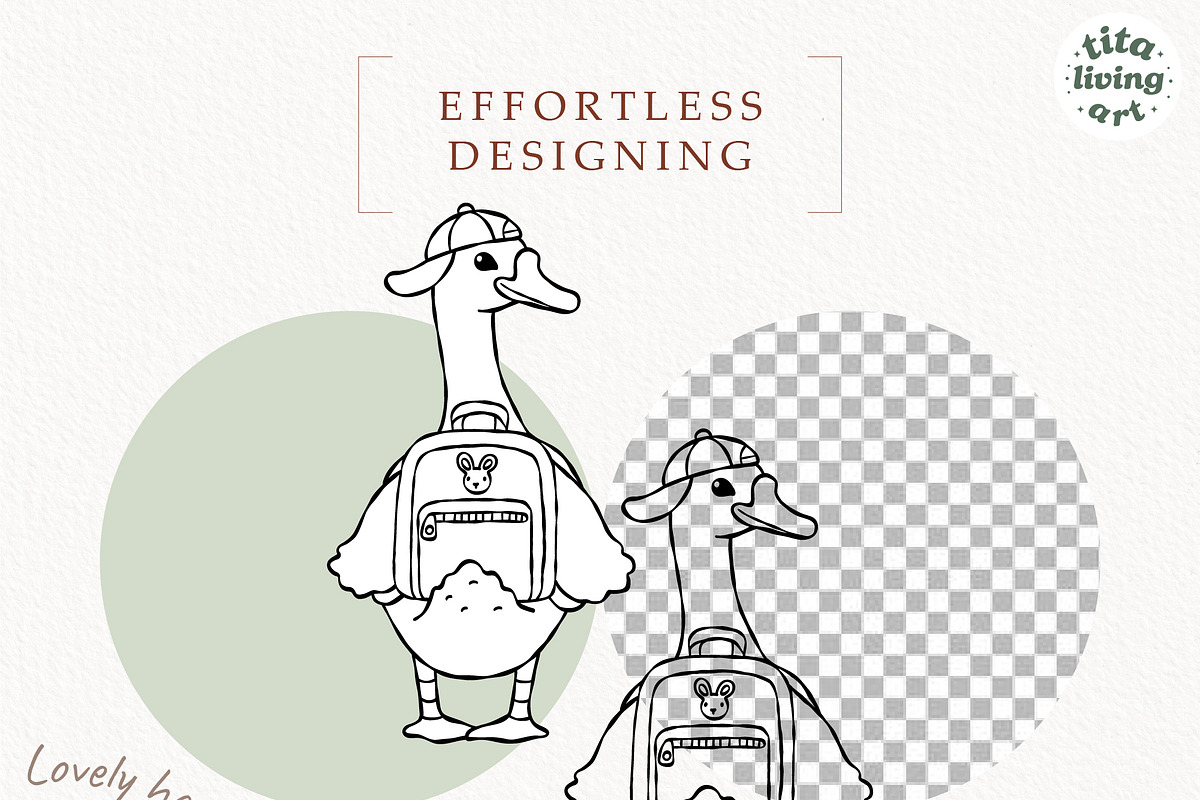 Spring Goose School Outline SVG, an Education Illustration by TitaLivingArt (Photo 4 of 9)