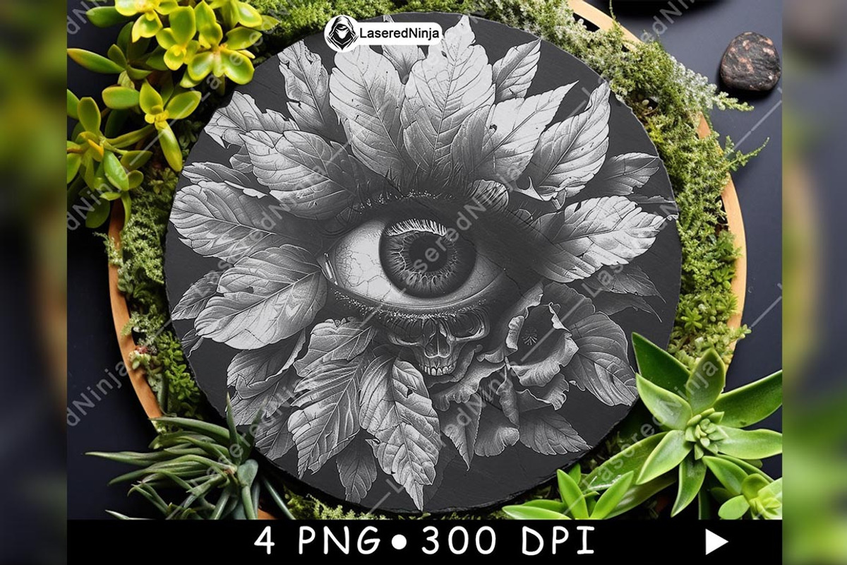 Eye Leaves Skulls Creepy Mysterious, a Background Graphic by LaseredNinja (Photo 6 of 7)