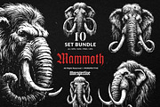 10 Bundle Dark Art Mammoth Ancient, an Illustration by Morspective (Thumbnail 1 of 7)