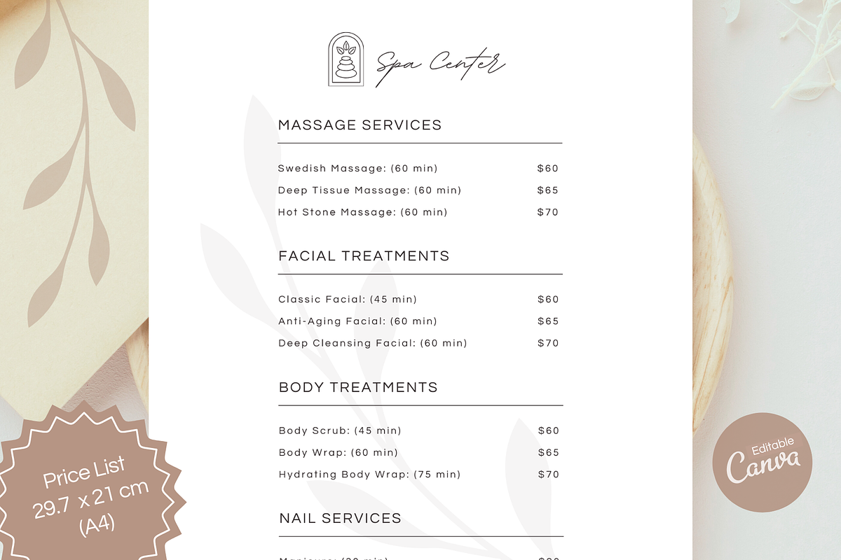 Spa Center Marketing Canva Templates, a Marketing Template by PaolaroiDesign (Photo 5 of 6)