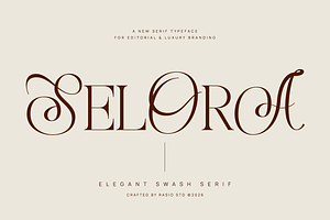Selora Elegant Swash Serif Font, a Serif Font by Rasio Studio
