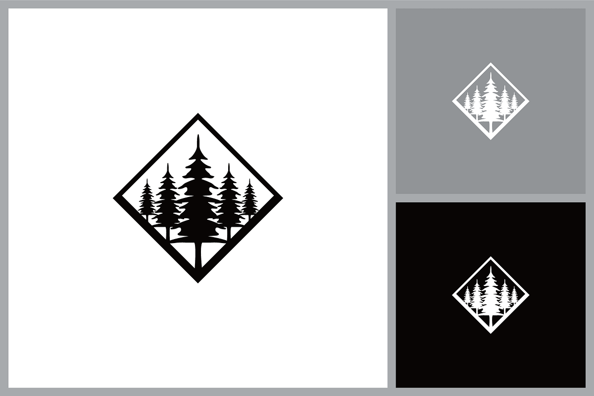 Pine Tree Nature Line Art Vector, a Branding & Logo Template by quadrazo (Photo 2 of 2)