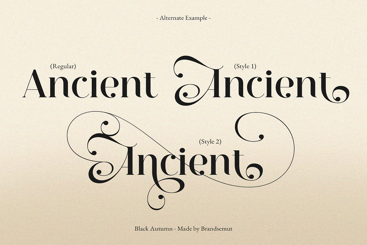 Black Autumn || Decorative Serif, a Serif Font by BrandSemut (Photo 7 of 15)