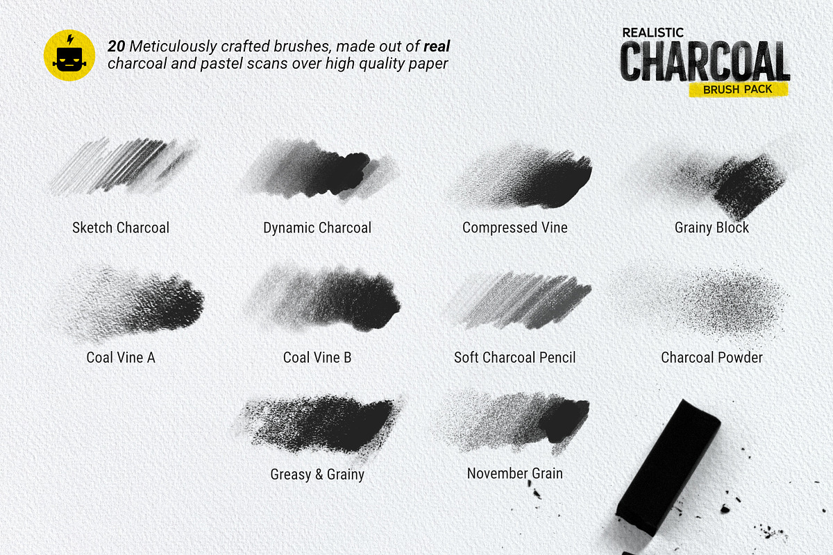 Realistic Charcoal Procreate Brushes preview 2