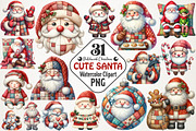 Patchwork Christmas Cute Santa Png, an Illustration by RobertsArt (Thumbnail 1 of 7)