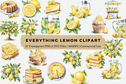 Watercolor Everything Lemon Clipart, a Food Illustration by Crafts of The Moon (Thumbnail 1 of 4)