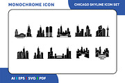 Chicago Skyline Icon Set, a Solid Icon by Fontmine Studio (Thumbnail 1 of 3)