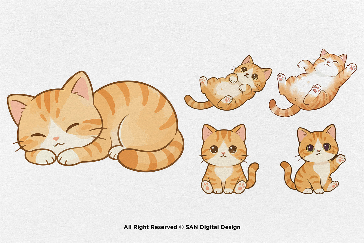15 Bundle Watercolor Baby Kitten Pet, an Animal Illustration by Morspective (Photo 7 of 8)