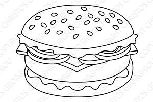 Cheeseburger Burger Food, a Food Illustration by Christos Georghiou