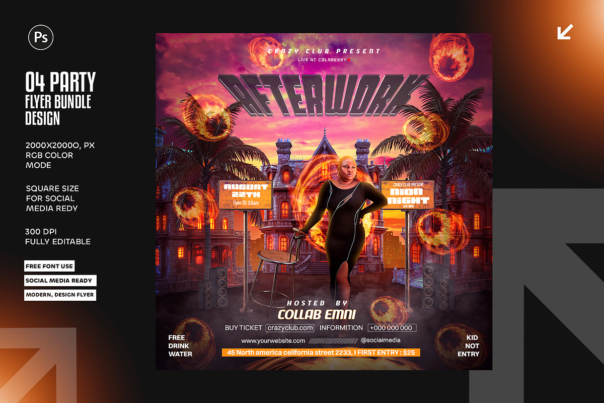 04 Party Flyer Design Bundle, a Graphic by Shajib Shikder (Photo 2 of 5)