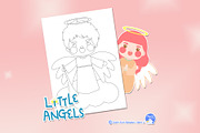Coloring Pages Little Angels, an Education Illustration by Cozy Cat Design (Thumbnail 3 of 7)