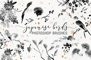 Japanese Birds photoshop brushes, a Brush Add-On by Studio-Charlie (Thumbnail 1 of 4)