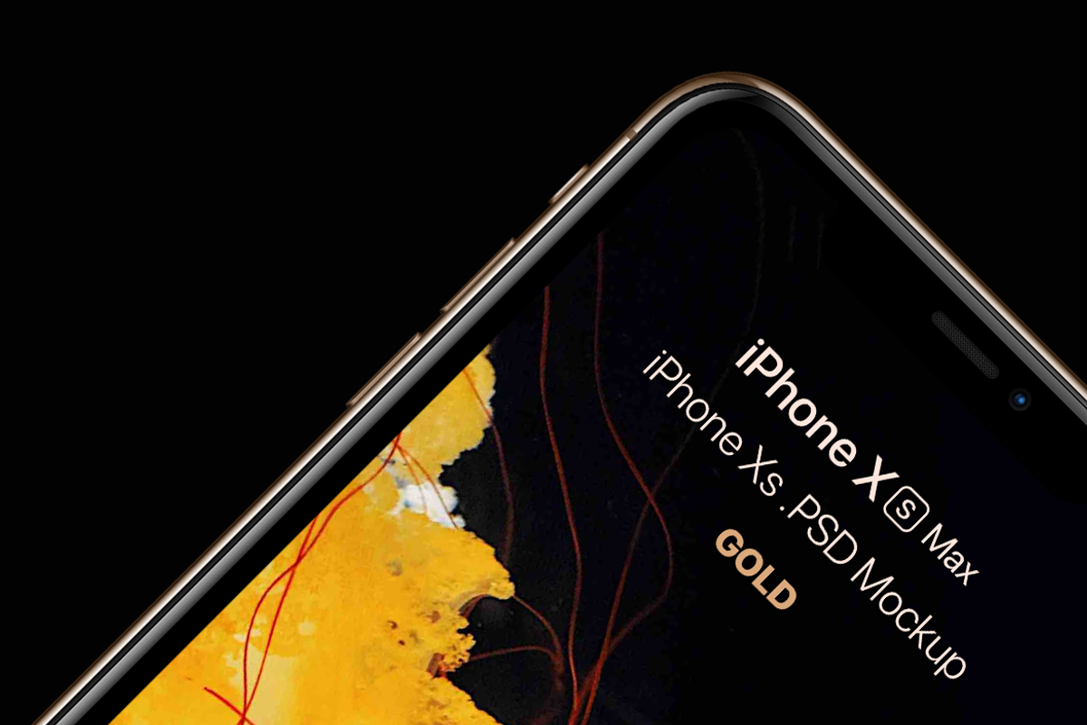 iPhone Xs & Xs Max PSD Mockups, an iPhone Mockup by CreativesCastle (Photo 3 of 7)