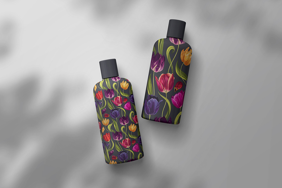 Multicolored Tulips Vector Pattern, a Pattern Graphic by MarynaPetrovska (Photo 8 of 13)