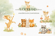 Woodland Animals Watercolor, an Animal Illustration by Ana-Sakuta (Thumbnail 2 of 10)