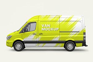 Cargo Van Vehicle Wrap Mockup, an Advertising Mockup by graphypix