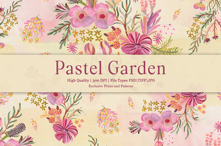 Pastel Garden Prints & Patterns, a Pattern Graphic by GND ART STUDIO