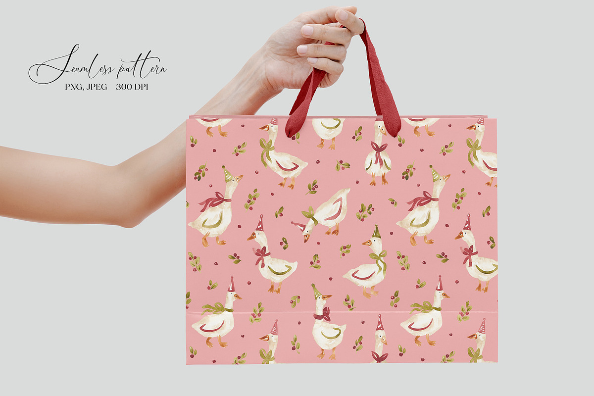 Christmas Goose Pattern, a Pattern Graphic by SirenaArt (Photo 13 of 16)