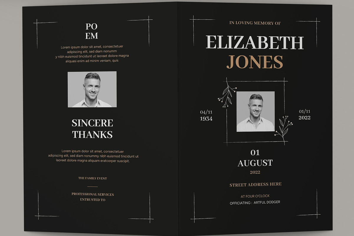 Elegant Funeral Invitation Card, a Stationery Template by MightyDesign (Photo 5 of 8)