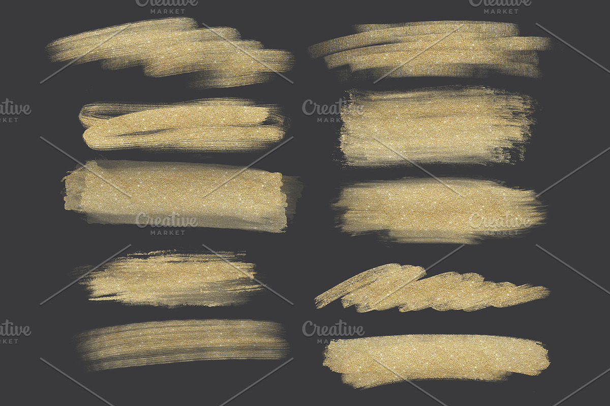 Rich Gold Glittery Brush Strokes, an Object Graphic by OM Creativ (Photo 6 of 6)