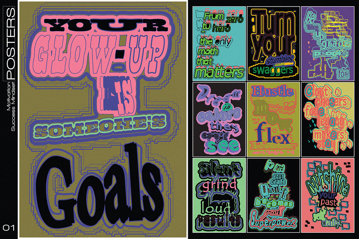 Motivational Poster Set-10 Designs#1, a Graphic by 159room.studio (Photo 1 of 6)