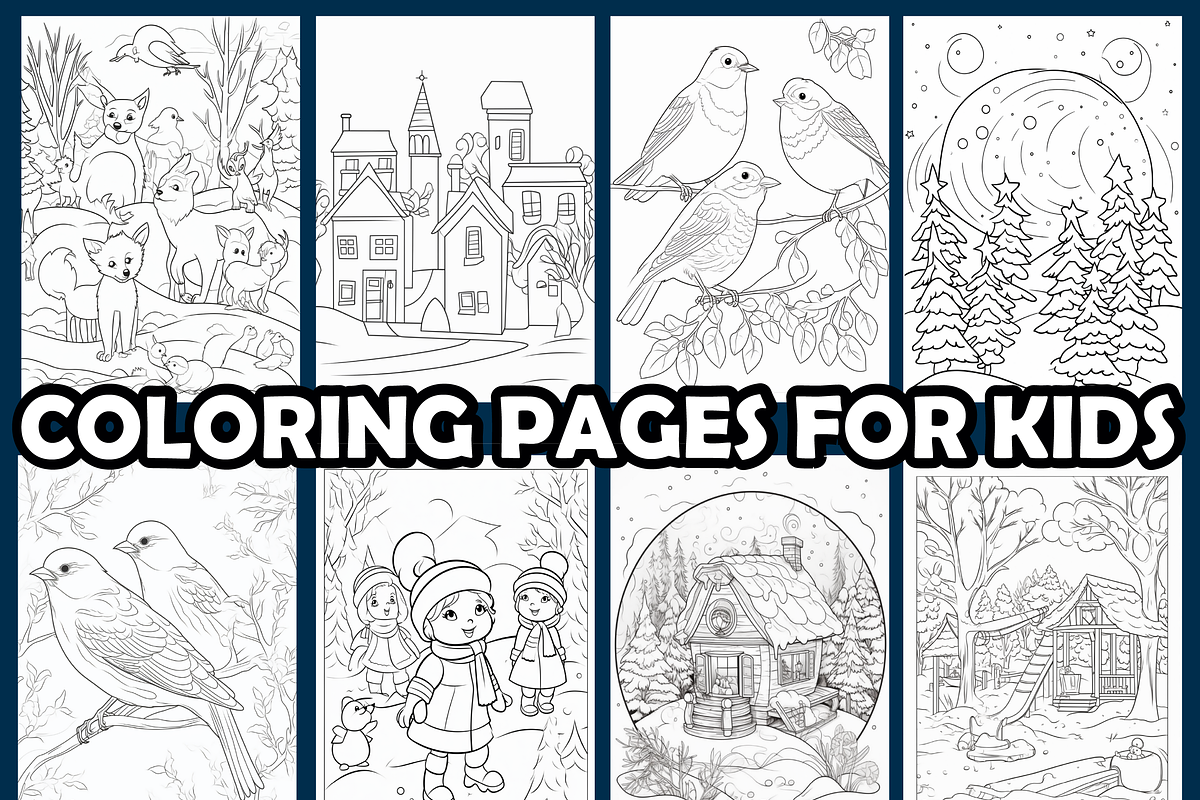 Winter Snow Coloring Pages For Kids, an Animal Illustration by maggiesar (Photo 4 of 4)