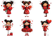 Whimsical Valentine Fairy Girl Clipa, an Illustration by CraftArtStudio (Thumbnail 6 of 6)