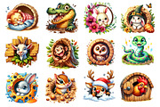 Funny Animals in Hole Clipart, an Illustration by Dream Creation (Thumbnail 2 of 4)