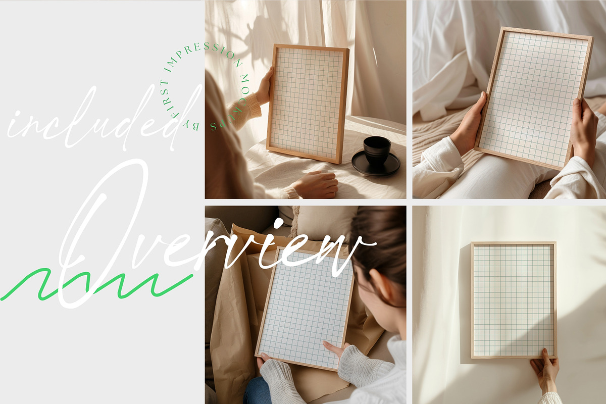 4x Bundle Frame Mockup With Person, an Advertising Mockup by First Impression Mockups (Photo 6 of 7)