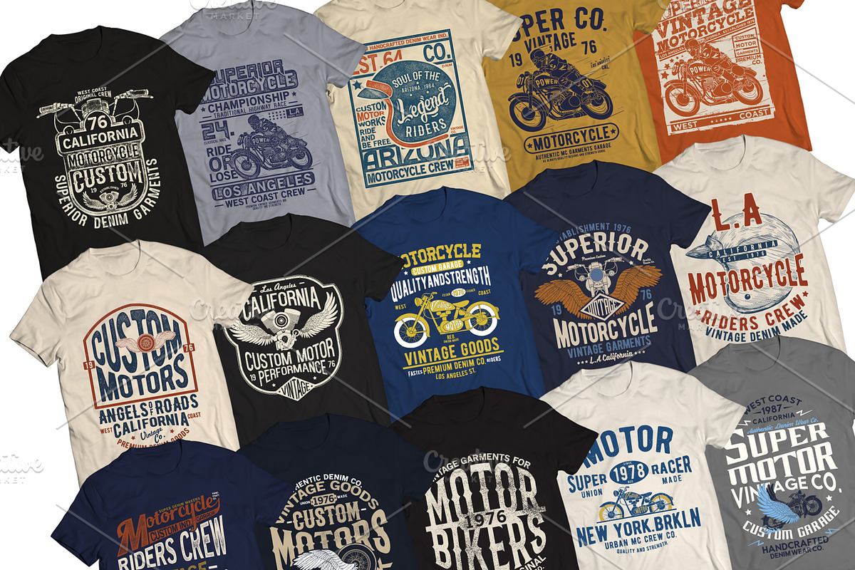 MOTORCYLE LINE T-SHIRT PRINTS PACK, an Illustration by MKE Print Lab. (Photo 2 of 2)