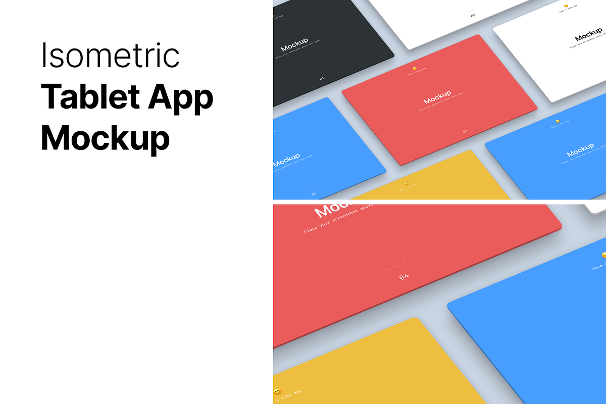 Isometric Tablet App Mockup, an iPad Mockup by SL Studio (Photo 1 of 3)
