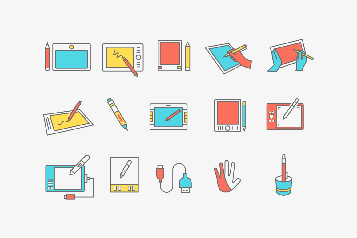 15 Graphics Tablet Icons by Creative Vip  Creative Market