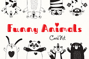 Funny Animals - Card Kit, an Animal Illustration by Baksiabat (Thumbnail 1 of 9)
