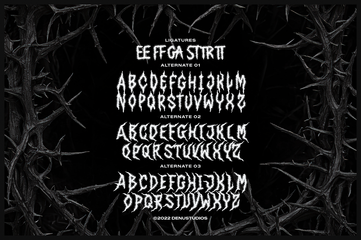 Void Briar | Black Metal Font, a Blackletter Font by Denustudios (Photo 11 of 12)