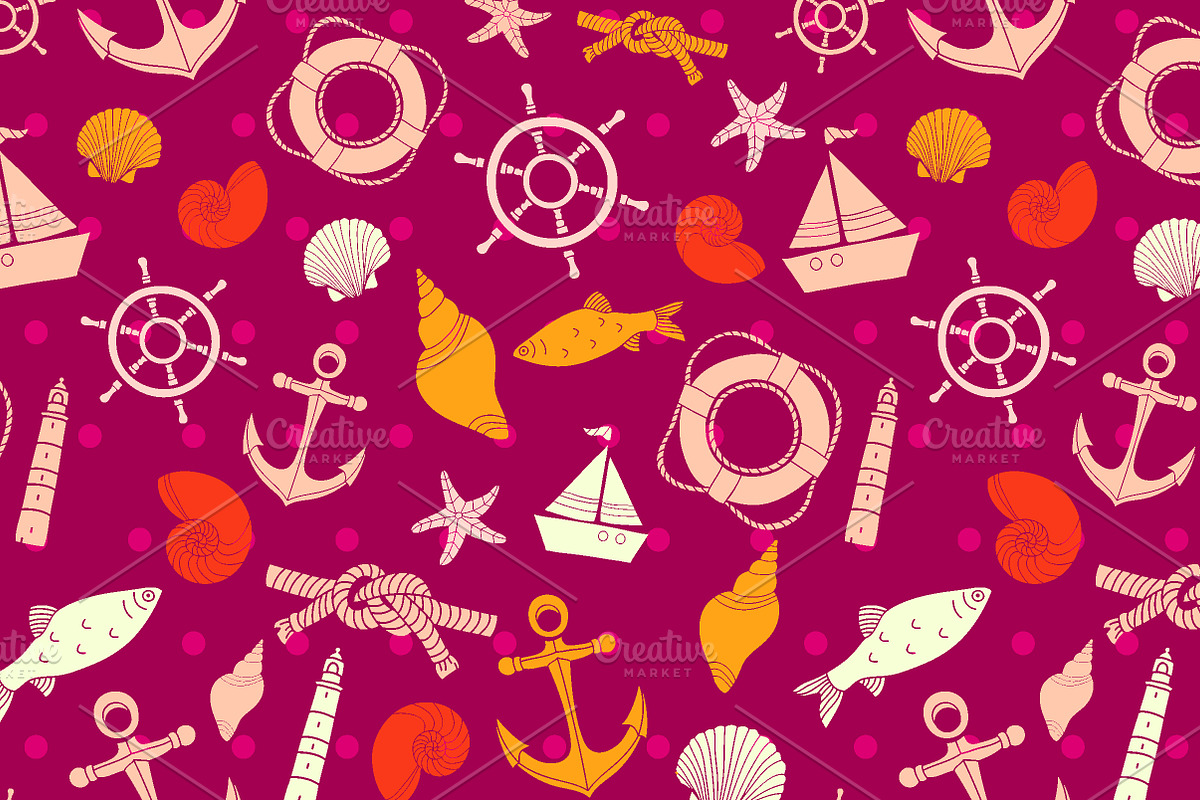 Vector sea patterns. preview 3