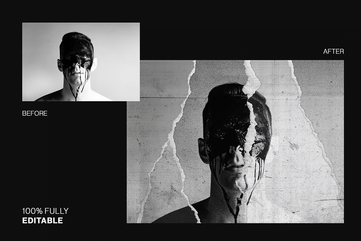 Damaged and Torn Paper Photo Effect, a Layer Style Add-On by GlowGrid (Photo 2 of 5)