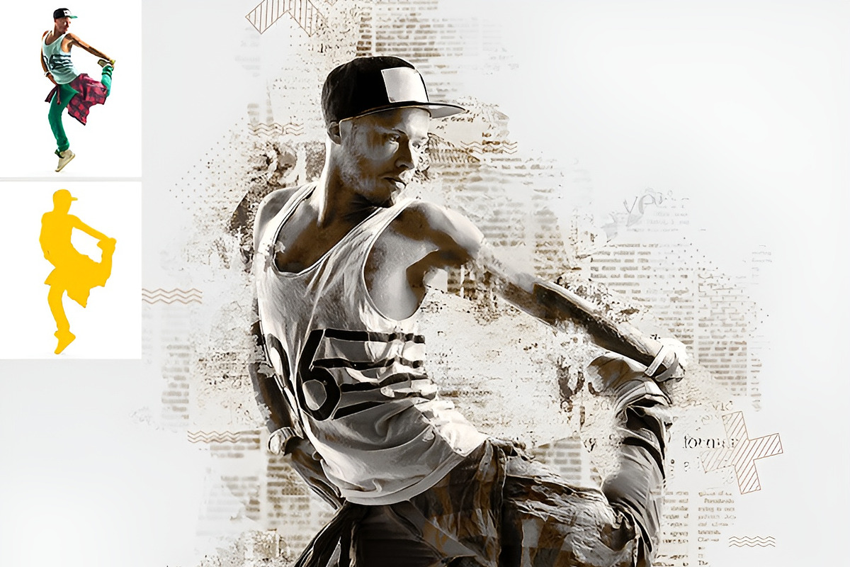 Abstract Newspaper Photoshop Action, an Action Add-On by AB-TheDesigner (Photo 4 of 4)