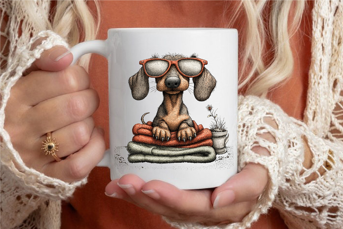Whimsical Summer Dachshund Dog, a Seasonal Illustration by designcity5 (Photo 5 of 5)